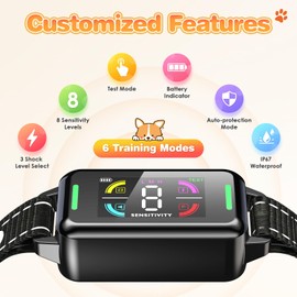 Dog Bark Collar, Svtrat Bark Collar for Large Medium Small Dogs, Rechargeable Smart Barking Collar Anti Bark Collars with Beep Vibration Shock， No Bark Collars for Dogs with 8 Adjustable Sensitivity