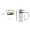 casaWare Double Wall Borosilicate Glass Tea pot with Strainer Lid