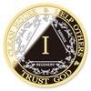 Silver & Gold 1-10 Years Alcoholics Anonymous Medallion AA Coin