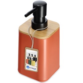 KADAX Soap Dispenser with Pump, Pump Dispenser in 6, Liquid Bottle with Bamboo Lid, Soap Dispenser for Bathroom, Kitchen and Laundry Room (Pink)