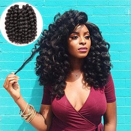 10 Inch Jamaican Bounce Crochet Hair 22 Strands 4 Packs Wand Curl Crochet Hair Curly Crochet Braids for Black Women (10 Inch (Pack of 4), #1B)