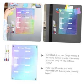 GRIRIW 1set Magnetic Weekly Planner Board Erasable Meal Organizer for Fridge Reusable Dry Erase Markers for Family Reminders -do Lists