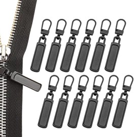 Spare Zipper Pull, Metal Zipper Tabs, 12 Pcs Replacement Zippers Pull Tabs - Removable for Purse, Clothes, Jeans, Luggage