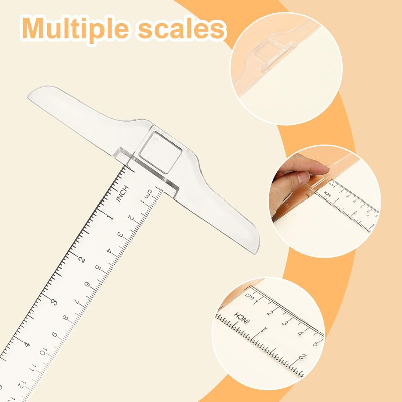 PATIKIL 12" Plastic t Square Ruler, Measuring T-Ruler Junior Drafting