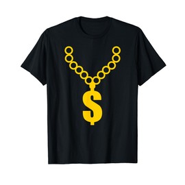 Hip Hop Gold Chain Rap Gangsta Dollar Necklace Money Bling T-Shirt