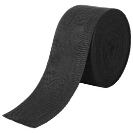 11 Yards Cotton Twill Tape,2 Inch Cotton Webbing Cloth Ribbon Bias Tape,Fabric Strap Webbing Soft Natura for DIY Craft Making Fabric Ribbon Seam Binding Gifts Wrapping Handle Cloth Bag(Black)
