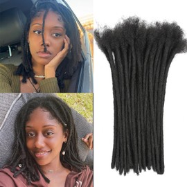 FEHOKA 0.4cm Loc Extension Human Hair 10inch 60 Strands 100% FUll Handmade Permanent Dreadlock Extension Human Hair for Women/Men/Kids Can Be Dyed Bleached Curled