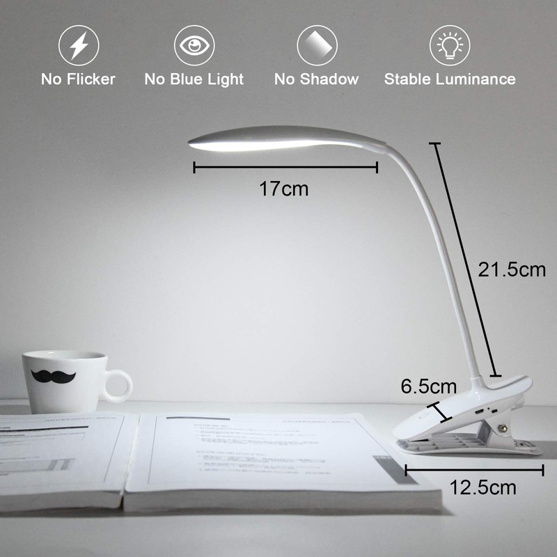 URAQT Clip Light, 3 Light Modes LED Reading Light, Bedside