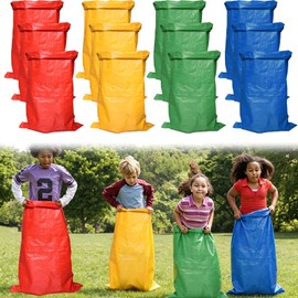 12Pcs Colorful Potato Sack Race Bags, Yard Games for Adults, Large Jump Sacks for Bean Bag Game Set Outside Yard Games