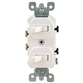 Leviton 109-05224-WSP Combo 2-Single Pole Switch, White