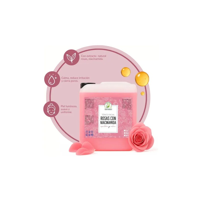 Tónico Facial Hidratante de Rosas con Niacinamida para Todo Tipo