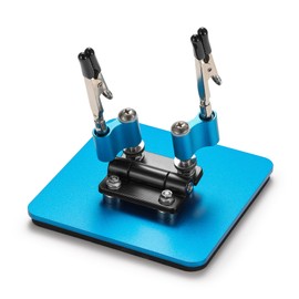 SainSmart Soldering Helping Hands 360° Adjustable Magnetic Arms, Compact 3.9"x3.9" Steel Base, Mini Soldering Station, Magnetic Assisting Arms, 2 Adjustable Arms for DIY, Circuit, Electronics Repair