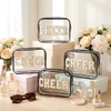 Kacctyen 12 Pack Cheer Clear Makeup Bags, Black, Travel Cosmetic