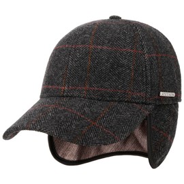 Stetson Kinty Wool Cap with Ear Flaps Men's Wool Cap Lined Winter Cap with Cotton Peaked Cap with Ear Warmers Ear Protection Autumn / Winter Men's Cap, gray