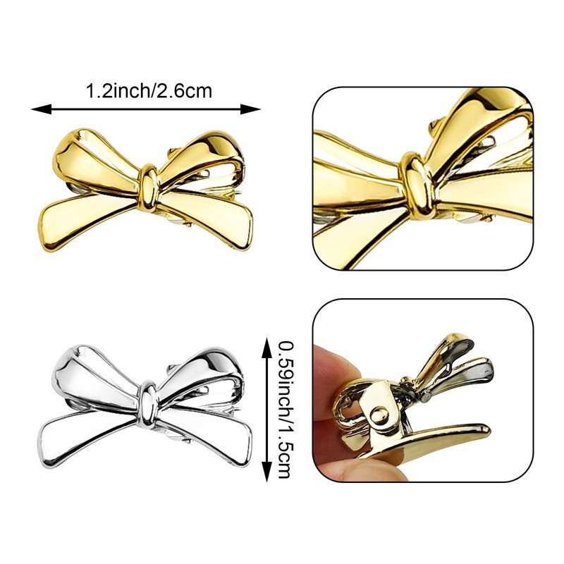 20PCS Bow Small Hair Clips, Metal Mini Bows for Hair,