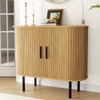 35" Fluted TV Stand, Mid Century Modern Entertainment Center with