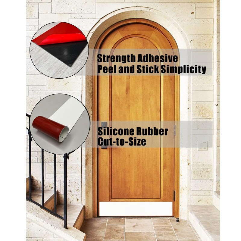 BAJIAOREN Silicone Rubber Door Kick Plate 6x36 Inches Self Adhesive