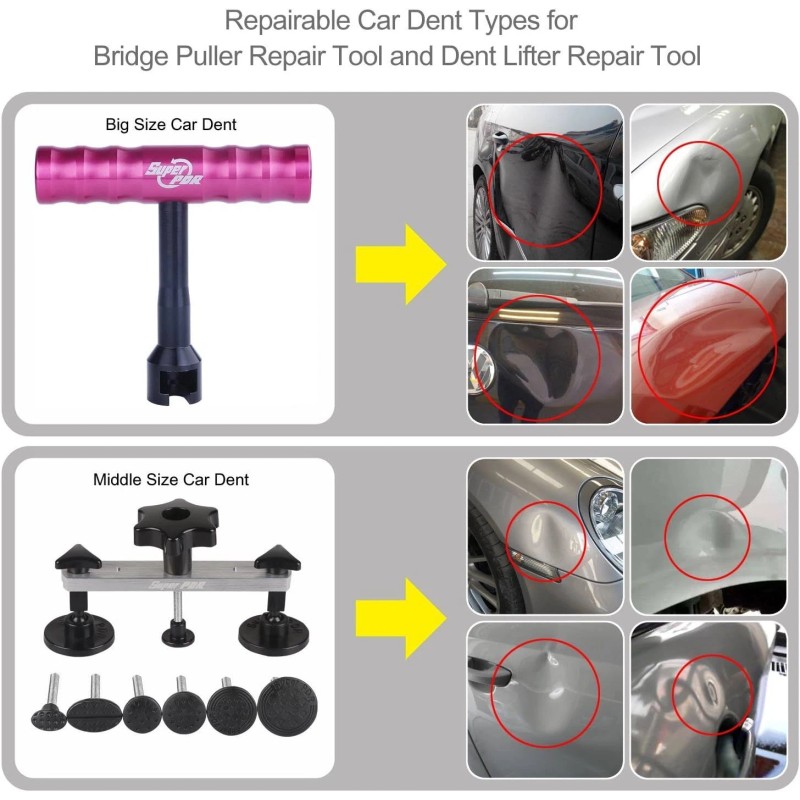 Super PDR Car Dent Repair Puller Lifter Hammer Glue Tools