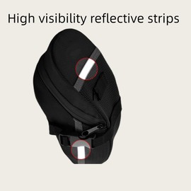LZGOPE Waterproof Saddle Bag-Reflective Accessories Storage Cycling Seat Bag-Black
