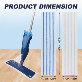 20 Pack Microfiber Disposable Mop Pads for All 16-18'' Hook & Loop System Mop - Wet Dry Cleaning Replacement Mopping Pad Compatible with Bona,Rubbermaid,Turbo,Norwex