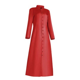 Women Cassock Choir Cassock Church Robe Minister Robe Clergy Pulpit Liturgical Red Handmade (4XL, Red)
