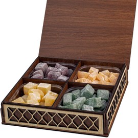 Eastanbul Turkish Delight, 35.3oz, Turkish Delights Candy, Assorted Lokum in Souvenir Wooden Gift Box, Perfect Sweets, International Candy Gift, Lokum, Gluten Free