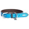 DO & G Leather Collection Dog Collar, Medium, Light Blue