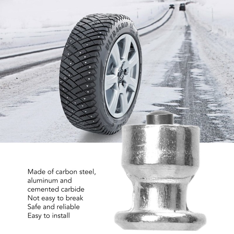 100Pcs Silver Car Tire Studs Anti Slip Stable Wear Proof