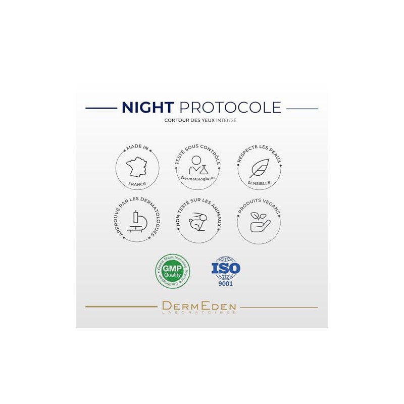 Dermeden - Crema intensa para contorno de ojos antienvejecimiento, 15