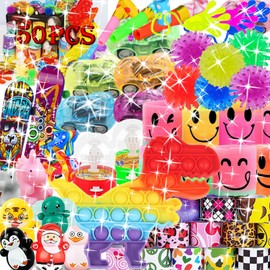 50pcs Party Favors for Kids,Fidget Toys Pack Birthday Gifts Mini Autism Sensory Toy Goodie Bag Stuffers Treasure Box Toys Carnival Prizes for Boys Girls 3-12