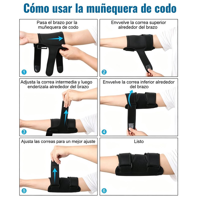 Codera para Epicondilitis y Codo de Tenista, Soporte Ajustable con