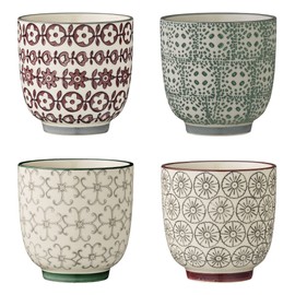 Bloomingville Small Mugs Karine, Grey Green Purple, Ceramic, Set of 4