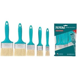 TOTAL - Set of 8 Bristle Brushes in Various Sizes | for Oil-Based Paints | Plastic Handle | 2 Units 1'' | 2 Units 1.5'' | 2 Units 2'' | 1 Unit 3'' | 1 Unit 4'' | Blue
