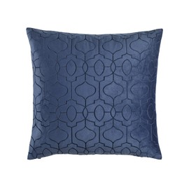 Lush Decor Velvet Geo Decorative Throw Pillow Cover, 20" W x 20" L, Navy - Square Pillow Cover - Throw Pillows For Bed, Couch, Or Chair