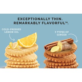 Dewey's Bakery Meyer Lemon & Triple Ginger Moravian Style Thin Cookies Duo Pack | No Artificial Flavors, Synthetic Colors or Preservatives | Baked in Small Batches | 9oz (Pack of 2)