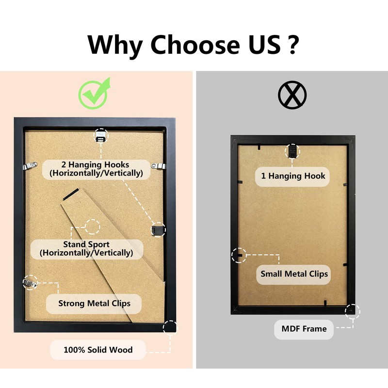 Zemiu Premium A4 OAK Picture Frame, Photo Frame in Size