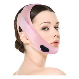 KOPIRA Faja Papada Suave Silicona Correa Adelgazante Facial, Faja Banda Facial Reutilizable Para Mujeres Hombres, Faja Lifting Facial Correctivo Físico, Faja Reduce Cachete Mejilla Arruga, Rosa