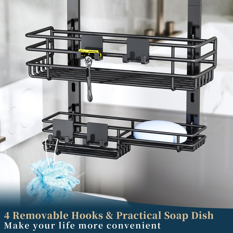 Consumest Over The Door Shower Caddy - 5 Tier Adjustable