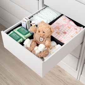 ORLISA Set of 4 Drawer Organisers, Compatible with PAX Wardrobe, 50 x 58 cm, Foldable Stable, Storage Boxes for Clothes, in Black