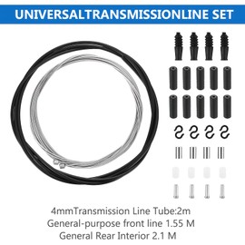 Tenbrachian Bike Gear Cables for Bicycles, 2 M Bike Bicycle Shift Cable Kit, Universal Transmission Brake Cable Shifter Cable, Front and Rear Bicycle Gear Cable Bicycle Change Cable Kit for Mountain