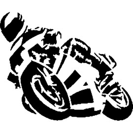 Leaning Motorbike Vinyl Decal Sticker for Car/Window/Wall (Black Matt)