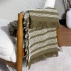 Hoem Jour Woven Fringed Throw, Olive, 130 x 180cm