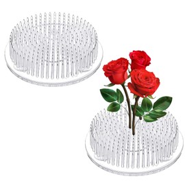 MONBEHJKA Pack of 2 Flower Frog Flower Arrangement Round with 3 Suction Cups Flower Arrangement Holder Flowers Frog Plastic Suction Cups for DIY Flower Arrangements Home Decoration Art (7 cm)