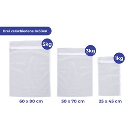 Maximex Wäschenetze 3-teiliges Set, DREI Verschiedene Größen, schützt Feinwäsche und kleine Wäschestücke, mit praktischem Reißverschluss, aus strapazierfähigem Polyester