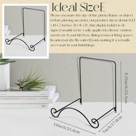 Baderke Wrought Iron Bowl Deep Platter Stand Detachable Metal Scroll Display Rack Easel Metal Bowl Display Stand Decorative Display Holder Dishes Picture Display Stand Easel (9.25" H x 10" W x 7" D)