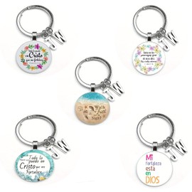 JW.ORG Keychains, Set of JW Gifts for Pioneers, Inspirational Keychains with Faith Quotes, Set of 5, Metal Keyring with Charm