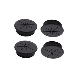 4PCS 2Inch (50mm) Desk Cord Grommets Wire Cable Hole Cover for Office PC Desk Cable Cord Cover Black (Black- 4pcs)