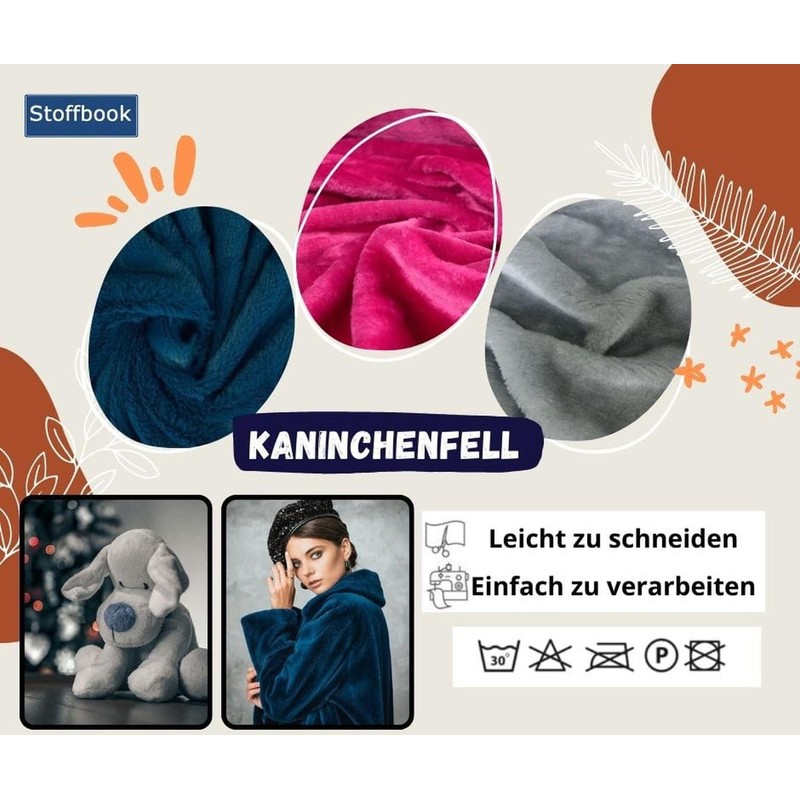 StoffBook Grass Green Faux Fur Rabbit Plush Material Fabric, d231