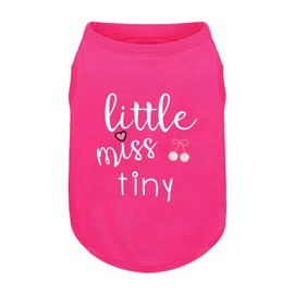 Pink Cotton Dog Shirt with 'Little Miss Naughty' Print, Soft & Breathable Pet Apparel for Small to Large Dogs, All-Season Sleeveless Vest, Cute and Comfortable Dog Outfit.Pink Cherry S