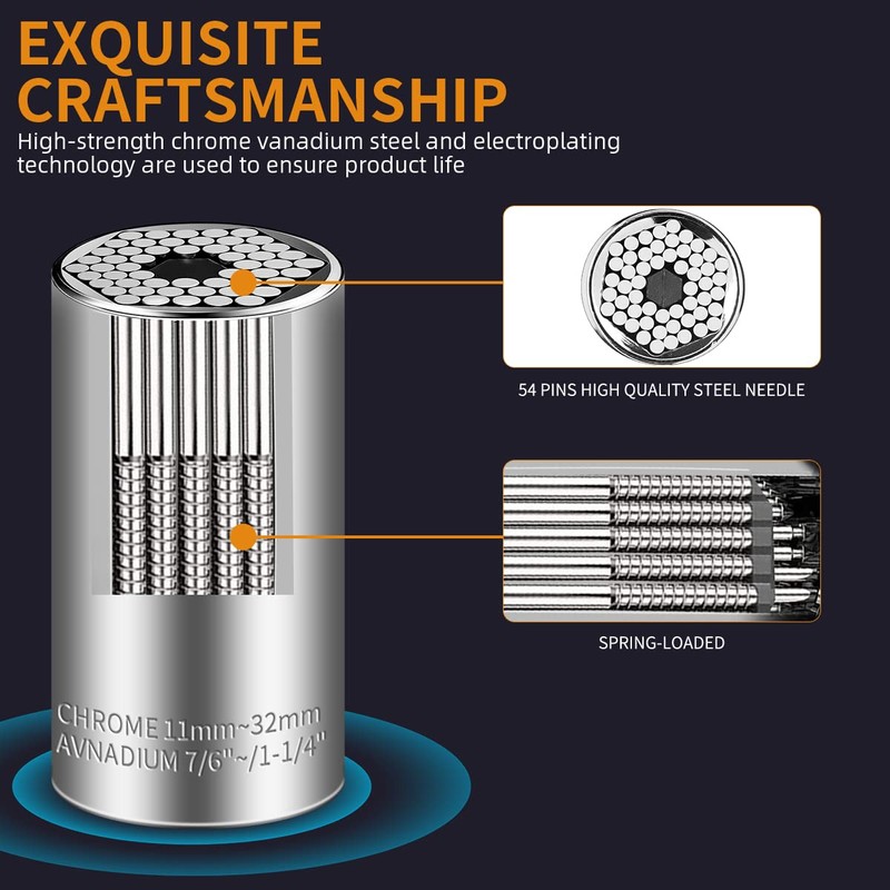 Universal Socket Set (7-19mm 11-32mm) Super Socket For Unscrew Any